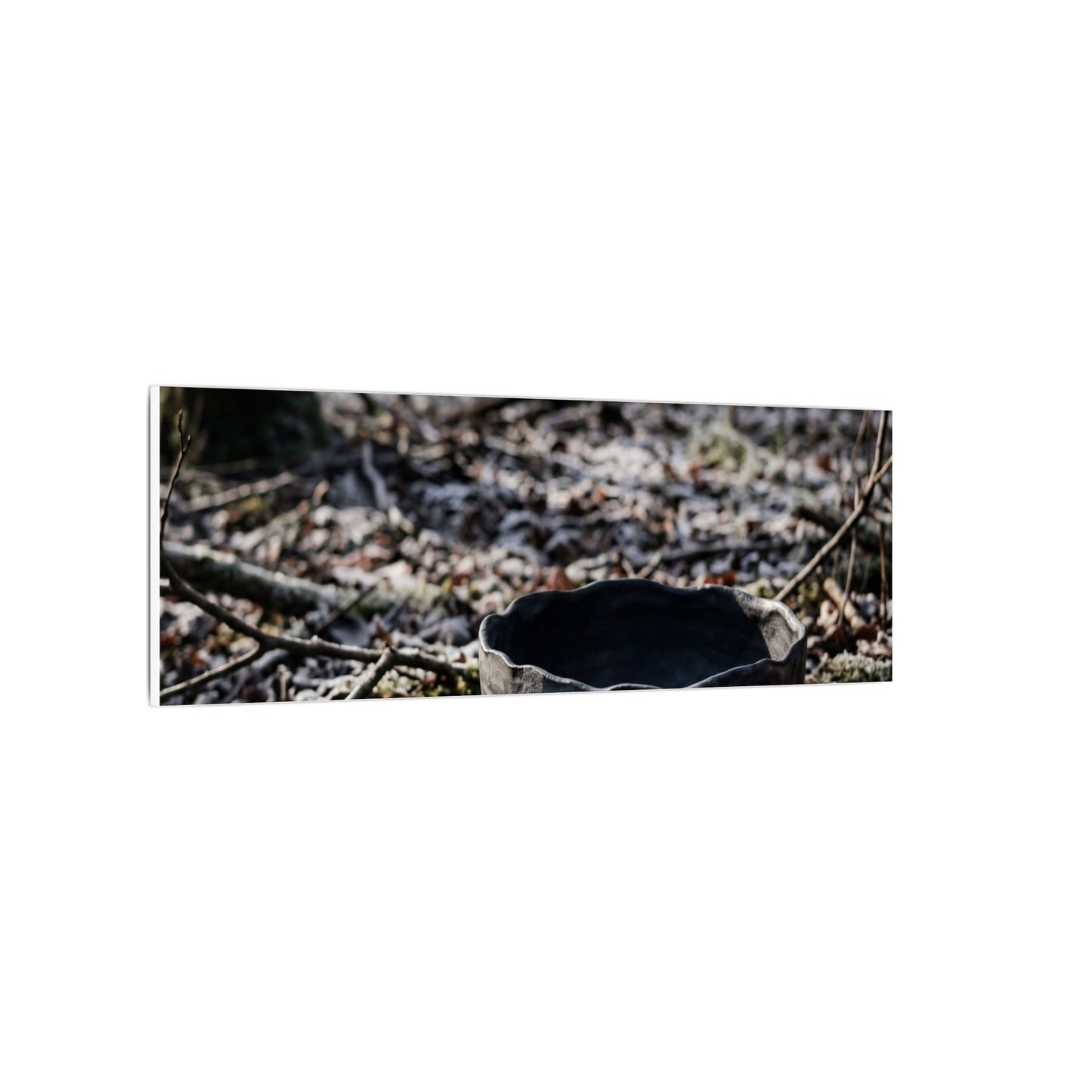 Dappled Ceramic Bowl Canvas Art - Dark Japandi Kanso