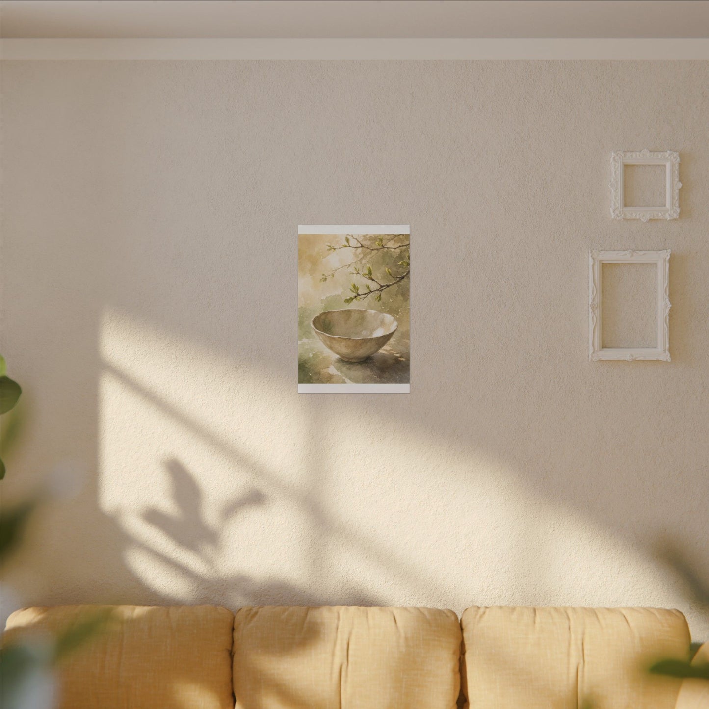 Warm Ceramic Bowl Canvas Art - Watercolor Japandi