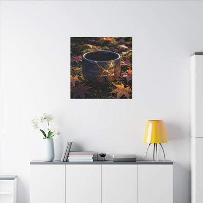 Kanso Moonlit Garden Canvas Art - Kintsugi Gold Repair