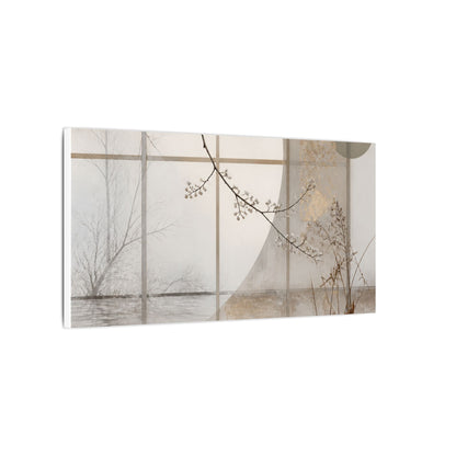 Winter Shoji Screen Japanese Pattern Canvas Art | Elegant Decor