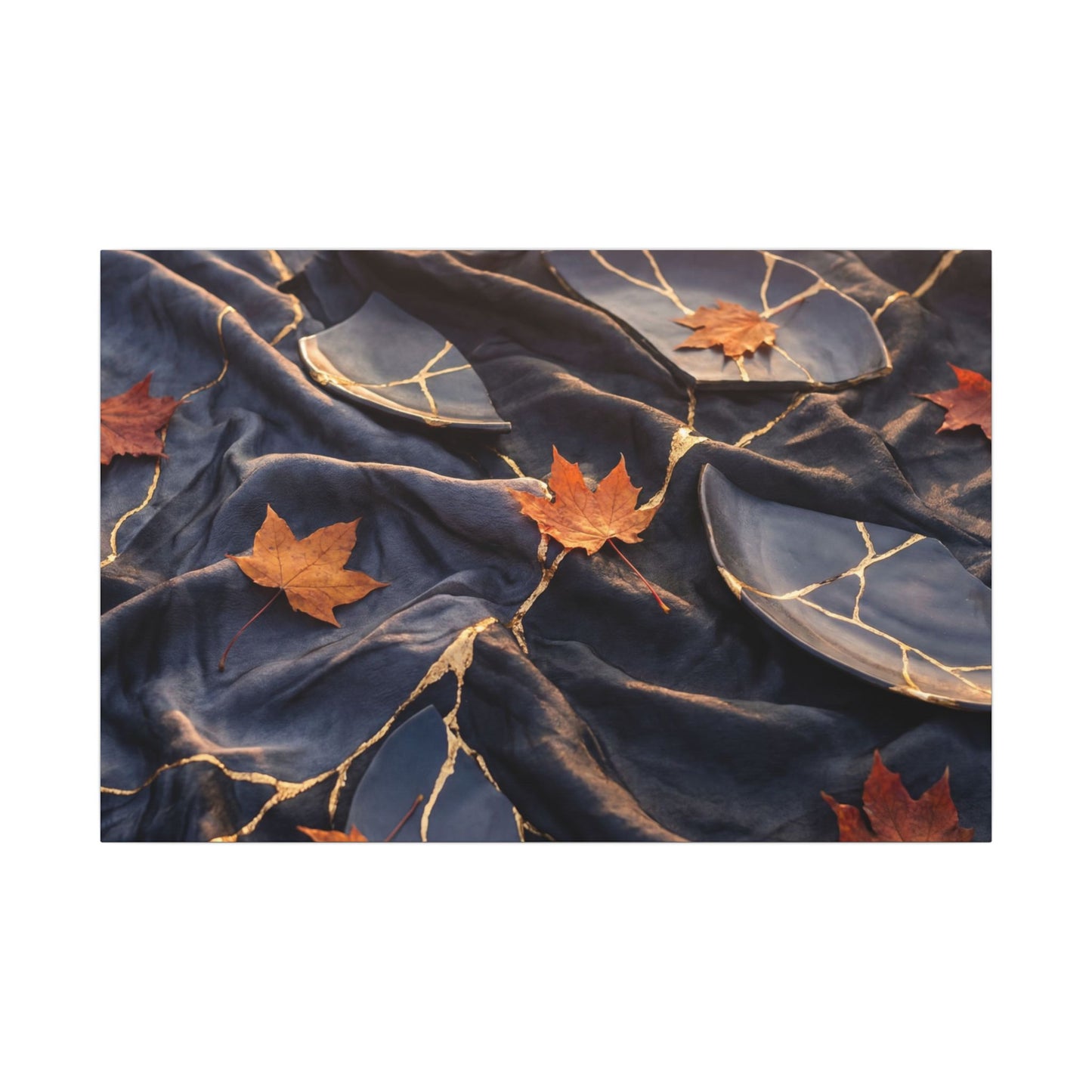 Golden Hour Silk Drape Canvas Art - Kintsugi Shibui Art Print