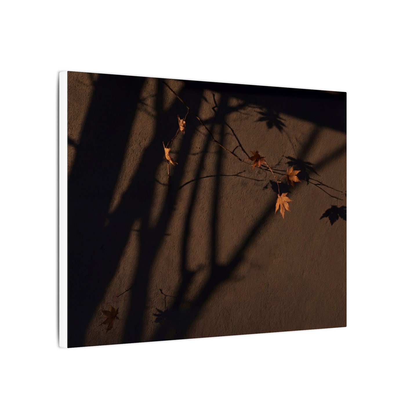 Shadow Play Autumn Canvas Art | Dark Japandi Luxurious Design