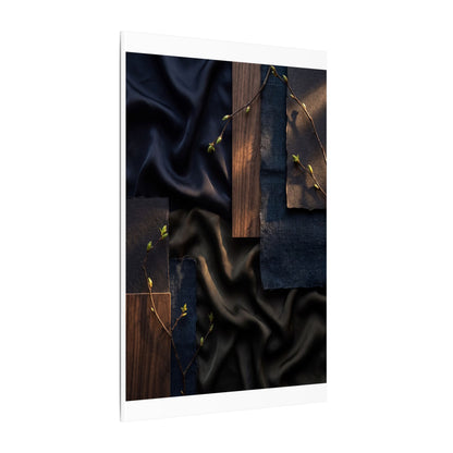 Silk Drape Spring Canvas Art | Dark Japandi Moody Design