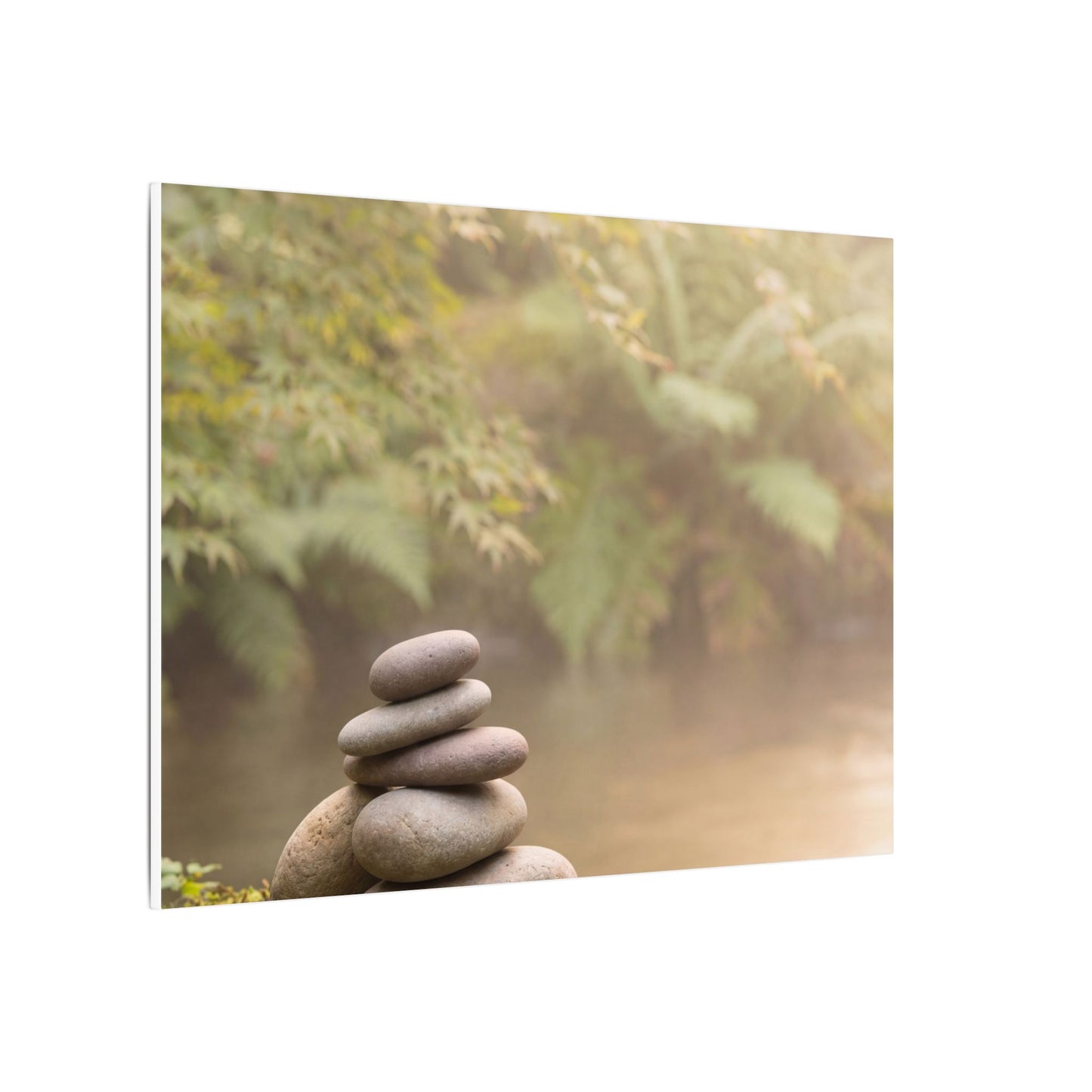 Cozy River Stones Canvas Art - Japanese Pattern Japandi