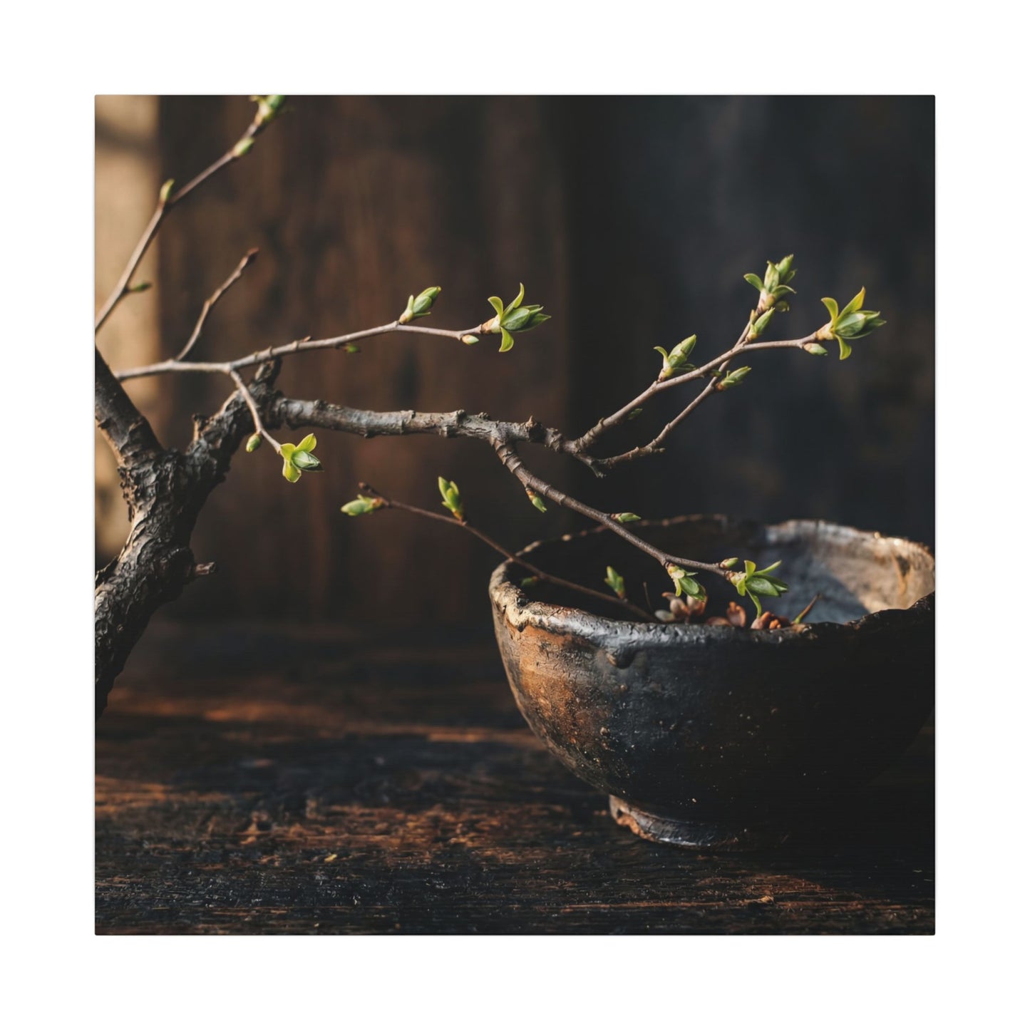 Spring Ceramic Bowl Moody Minimal Canvas Art | Atmospheric Decor