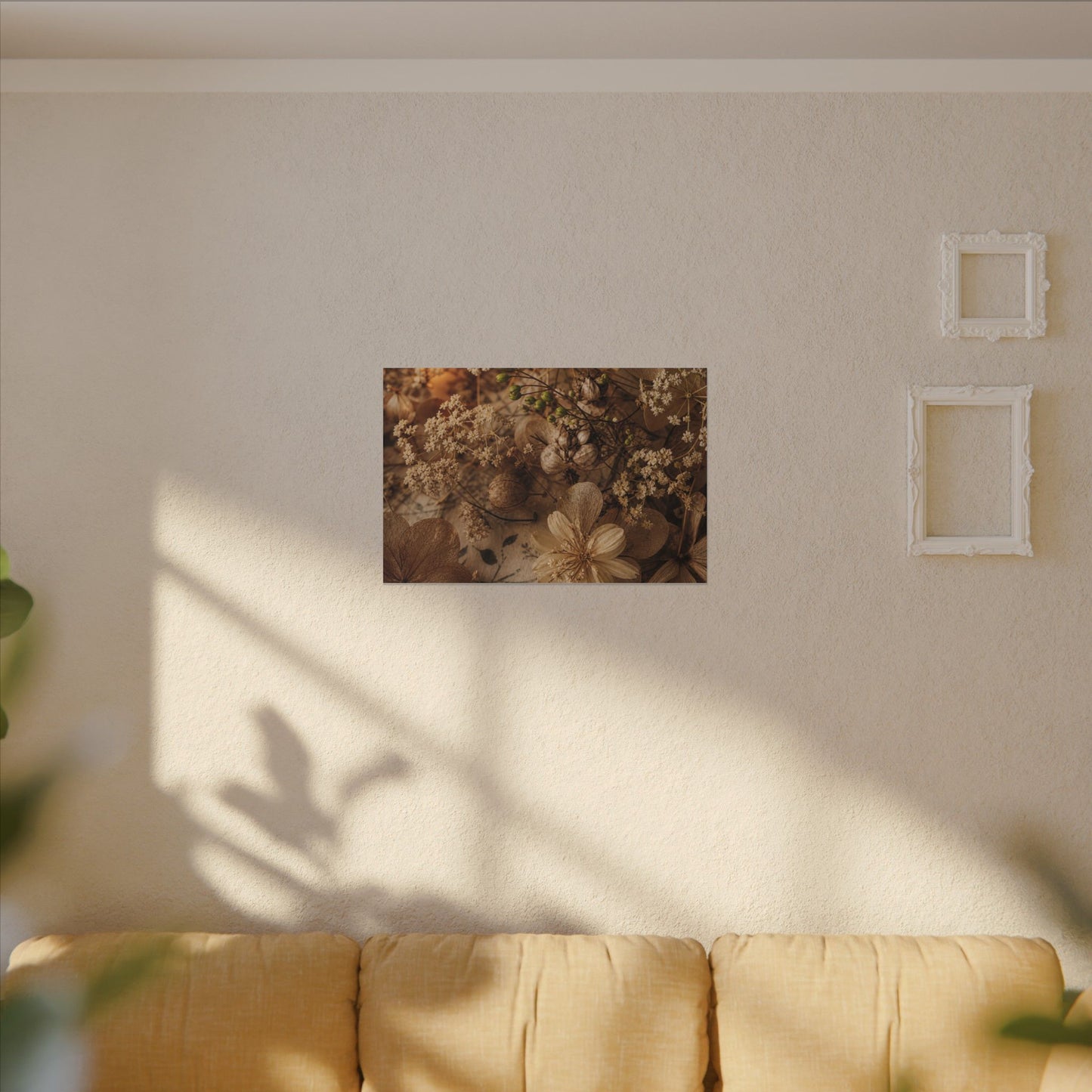 Spring Dried Flowers Japanese Pattern Canvas Art | Earthy Decor