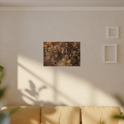 Spring Dried Flowers Japanese Pattern Canvas Art | Earthy Decor