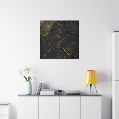 Cracked Earth Canvas Art | Winter Dark Japandi Shadow Zen Art