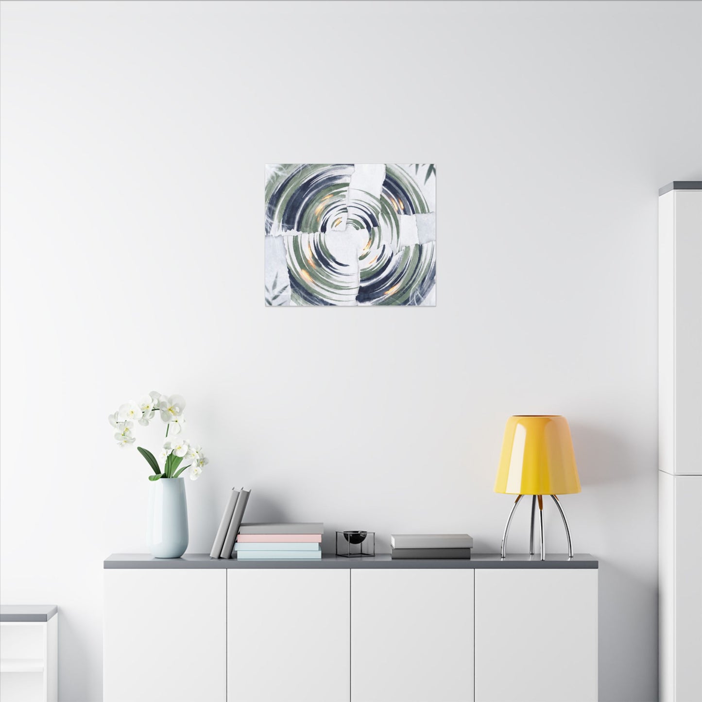 Winter Water Ripple Sumi E Canvas Art | Peaceful Decor