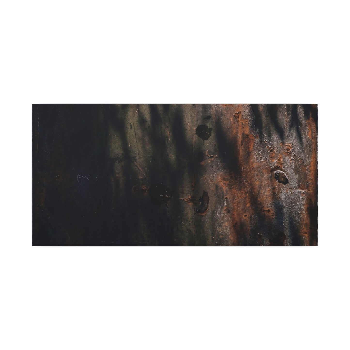 Rust Patina Shadow Zen Canvas Art | Luxurious Dark Japandi Art