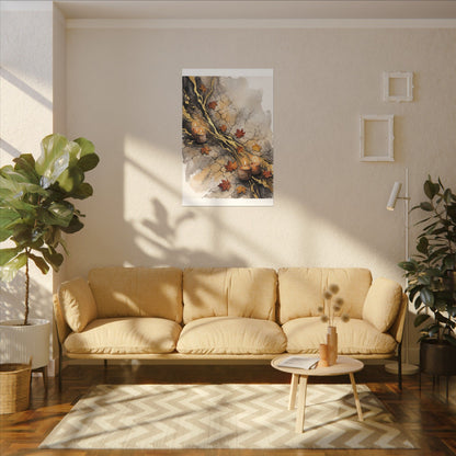 Cracked Earth Autumn Canvas Art | Japandi Warm Design