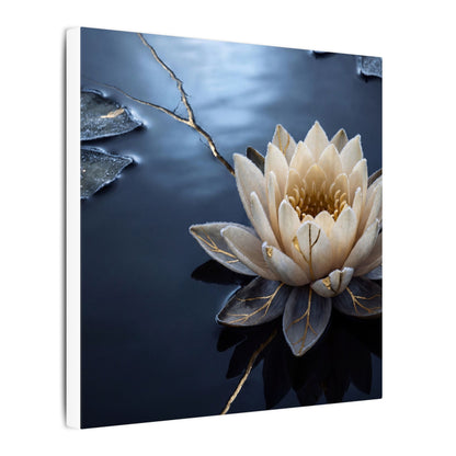 Beautiful Lotus Flower Canvas Art - Gold Vein Kintsugi