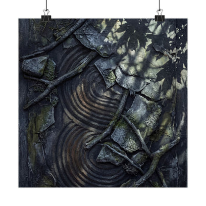 Winter Rock Garden Dark Texture Wall Art Print | Moody Decor Art Print