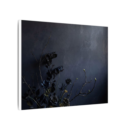 Dried Flowers Spring Canvas Art | Dark Japandi Moody Design