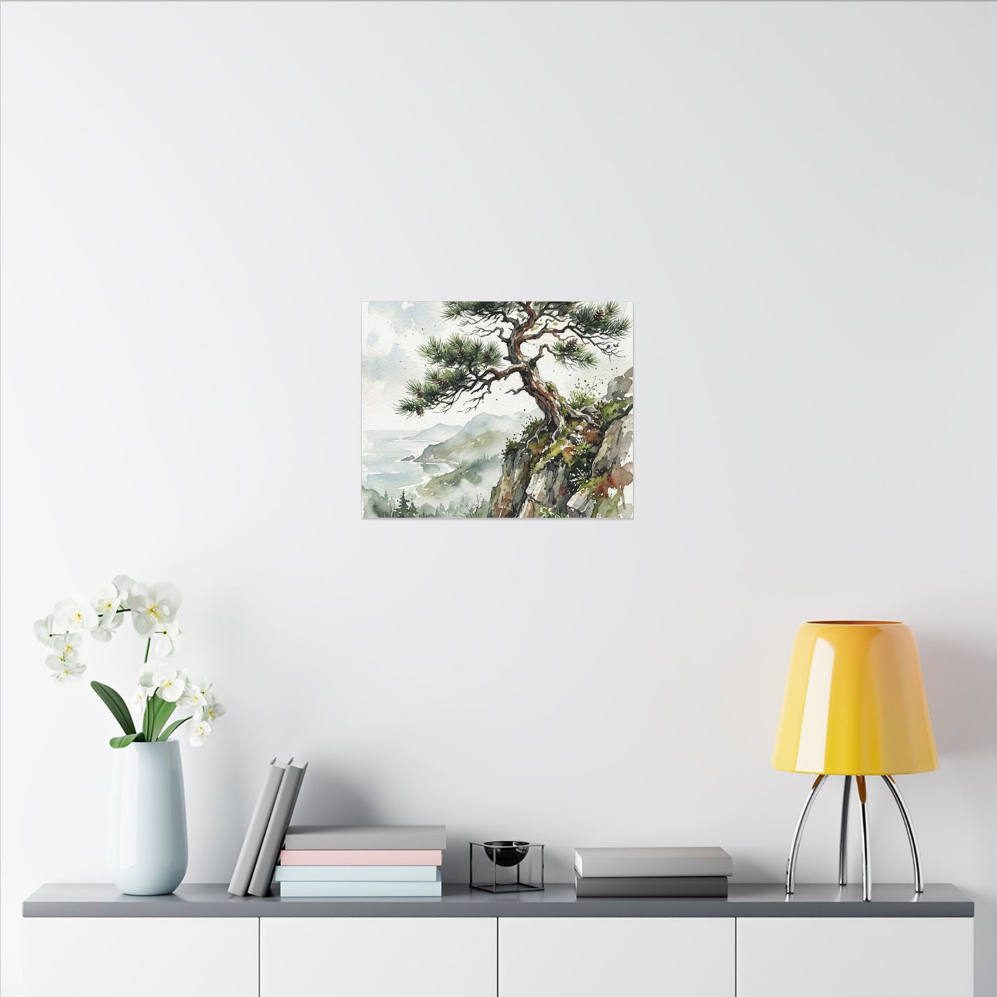 Pine Tree Spring Canvas Art | Japandi Neutral Design