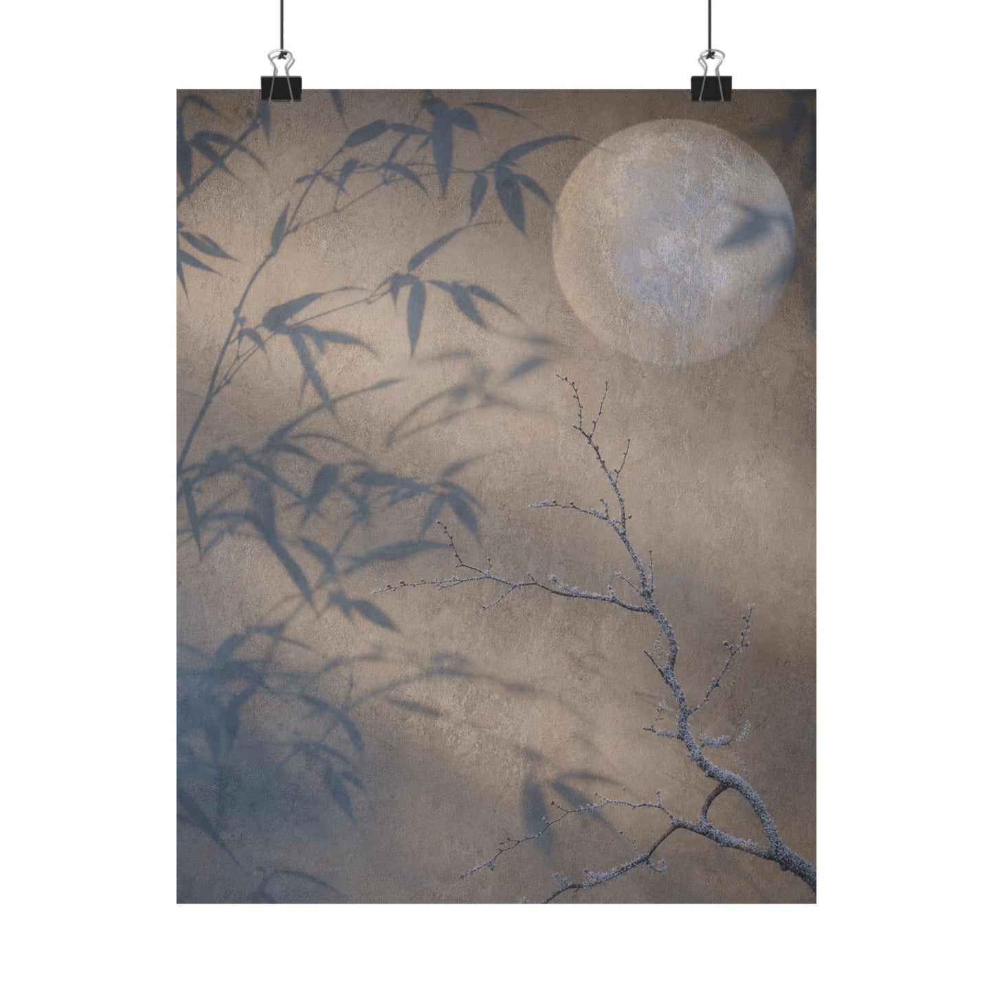 Seijaku Shadow Play Wall Art Print - Japandi Japanese Pattern