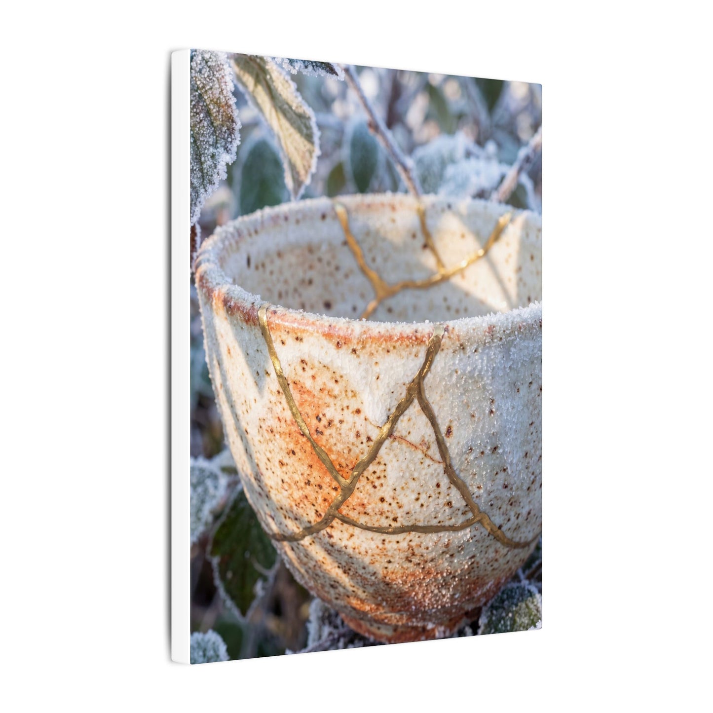 Resilient Ceramic Bowl Canvas Art - Gold Vein Kintsugi