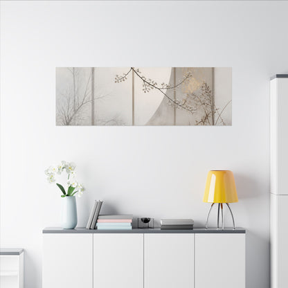Winter Shoji Screen Japanese Pattern Canvas Art | Elegant Decor