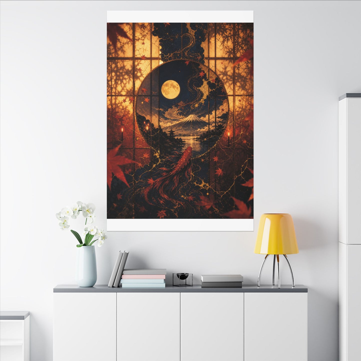 Beautiful Shoji Screen Canvas Art - Gold Vein Kintsugi