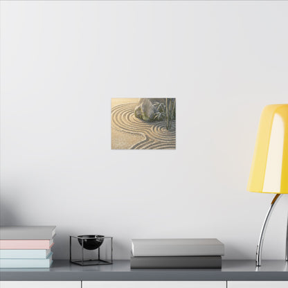 Rock Garden Winter Canvas Art | Zen Peaceful Design