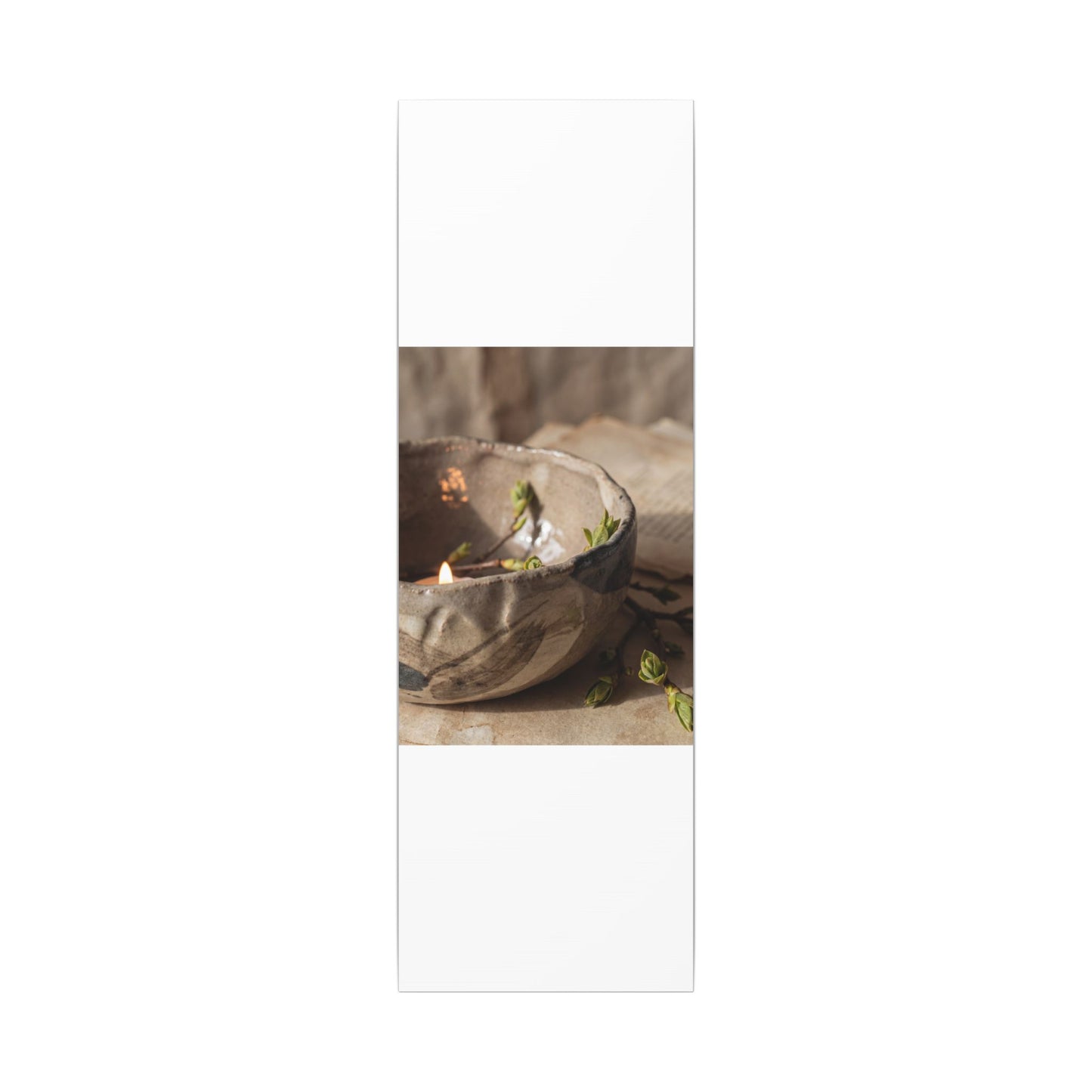 Candlelight Ceramic Bowl Canvas Art - Japandi Ma