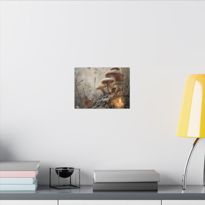 Wild Mushrooms Texture Canvas Art | Elegant Japandi Art