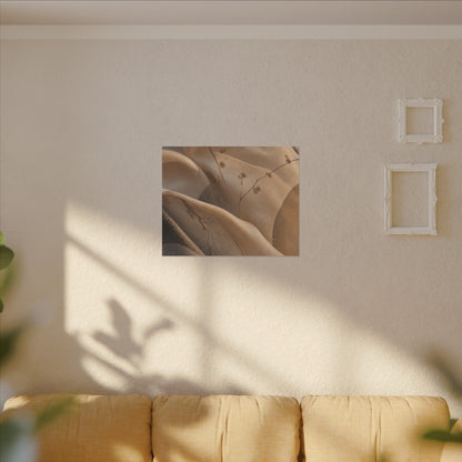 Japandi Silk Drape in Golden Hour | Japanese Pattern Canvas Art