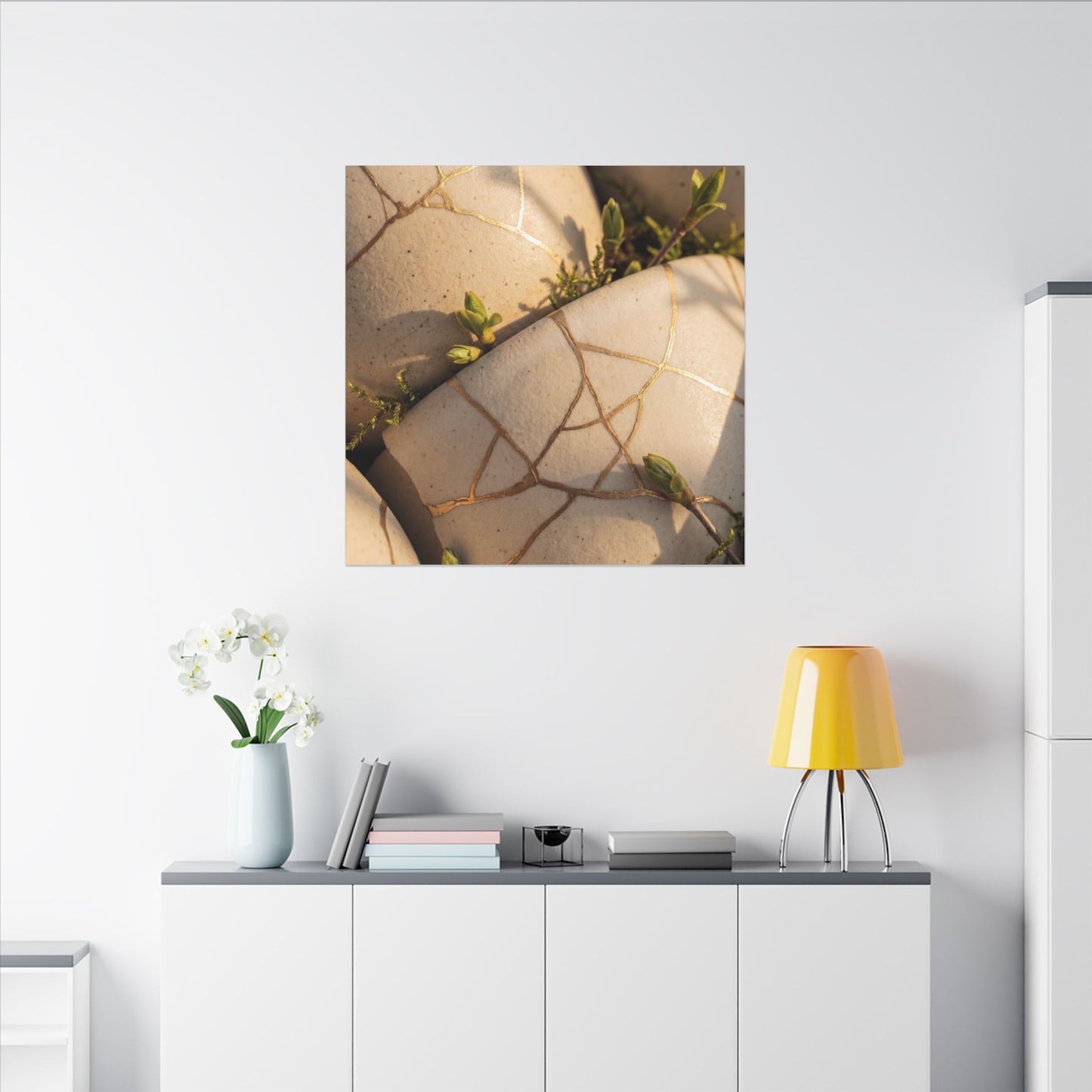 Spring Broken Pottery Gold Vein Canvas Art | Beautiful Decor