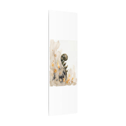 Fern Unfurling Watercolor Canvas Art | Earthy Japandi Art