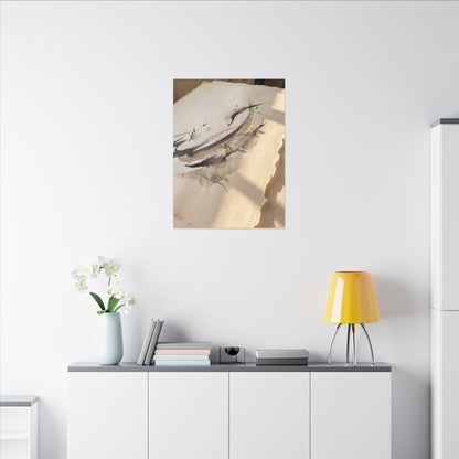 Ink Brushstroke Watercolor Canvas Art | Neutral Japandi Art
