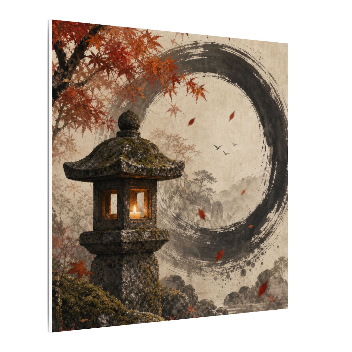 Ma Stone Lantern Canvas Art - Zen Enso