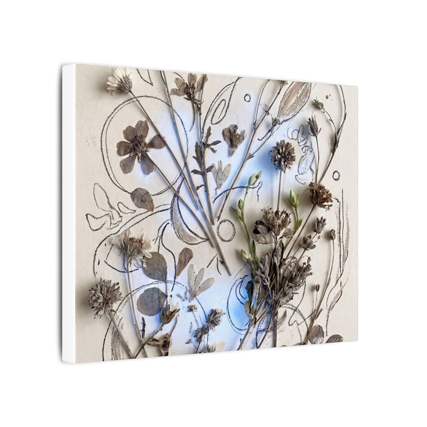 Dried Flowers Minimal Line Canvas Art | Elegant Japandi Art