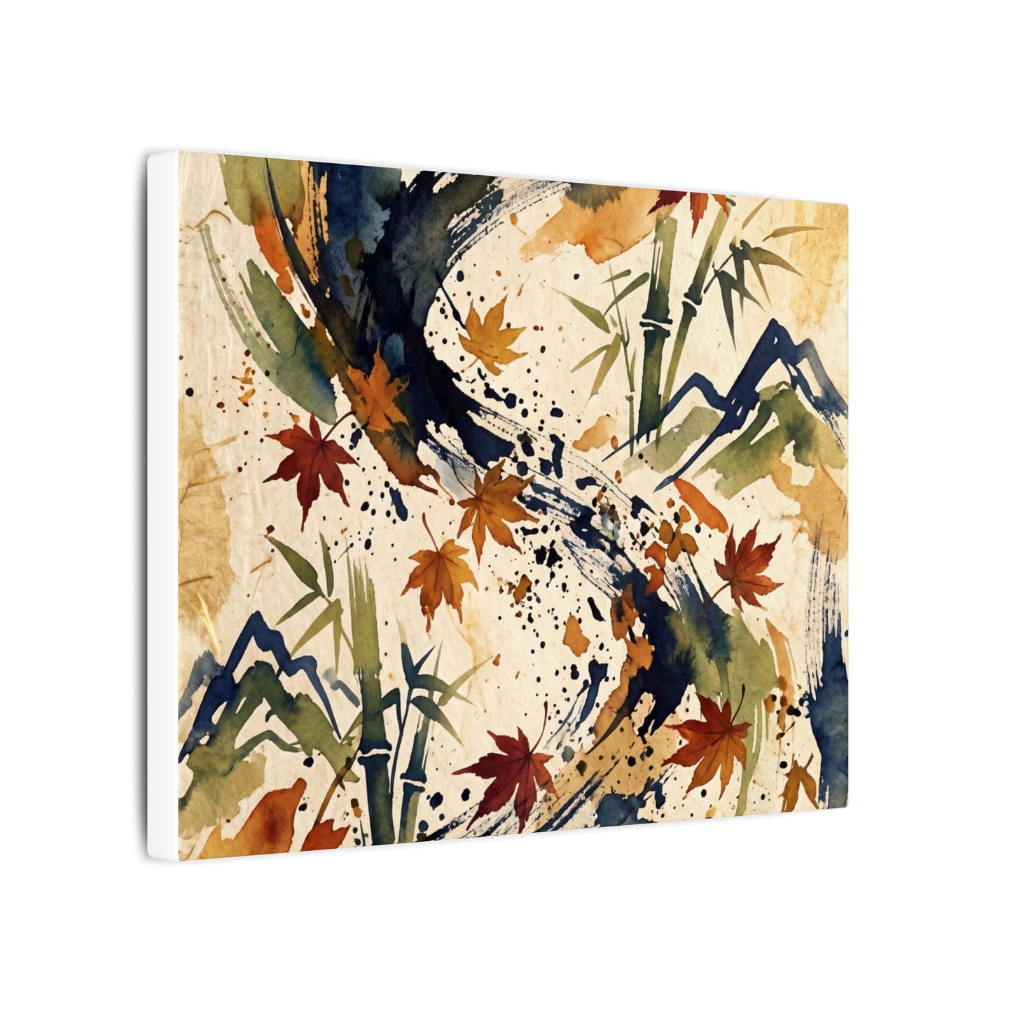 Golden Hour Ink Brushstroke Canvas Art - Zen Shibui