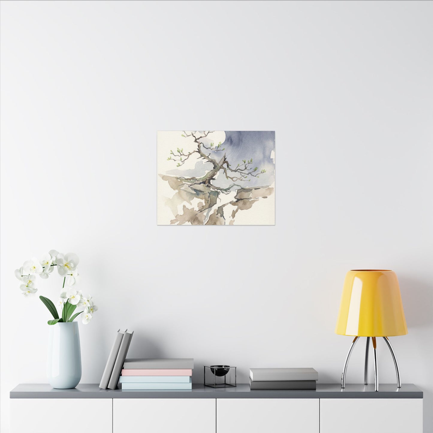 Moonlight Pine Tree Canvas Art - Japandi Ma