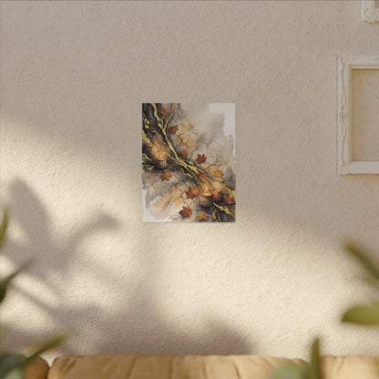 Cracked Earth Autumn Canvas Art | Japandi Warm Design
