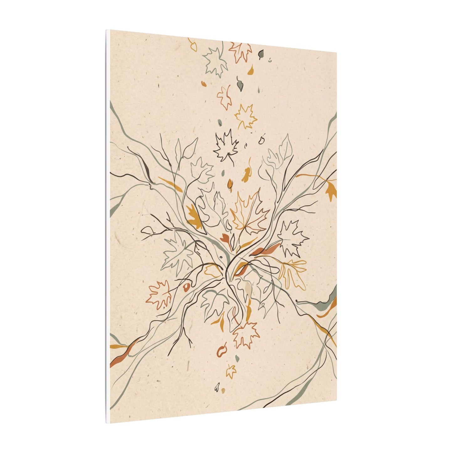 Warm Shadow Play Canvas Art - Minimal Line Japandi