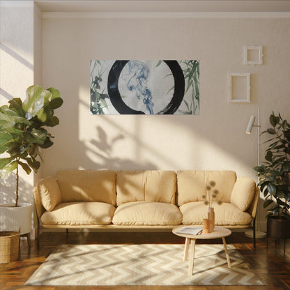 Zen Incense Smoke in Moonlight | Enso Canvas Art