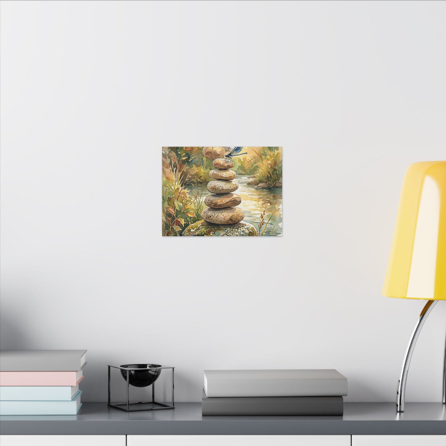River Stones Summer Canvas Art | Japandi Cozy Design