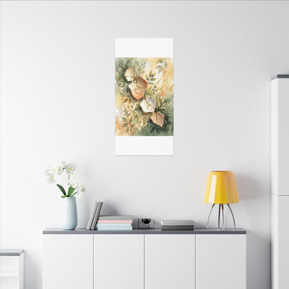 Japandi Broken Pottery in Golden Hour | Watercolor Canvas Art