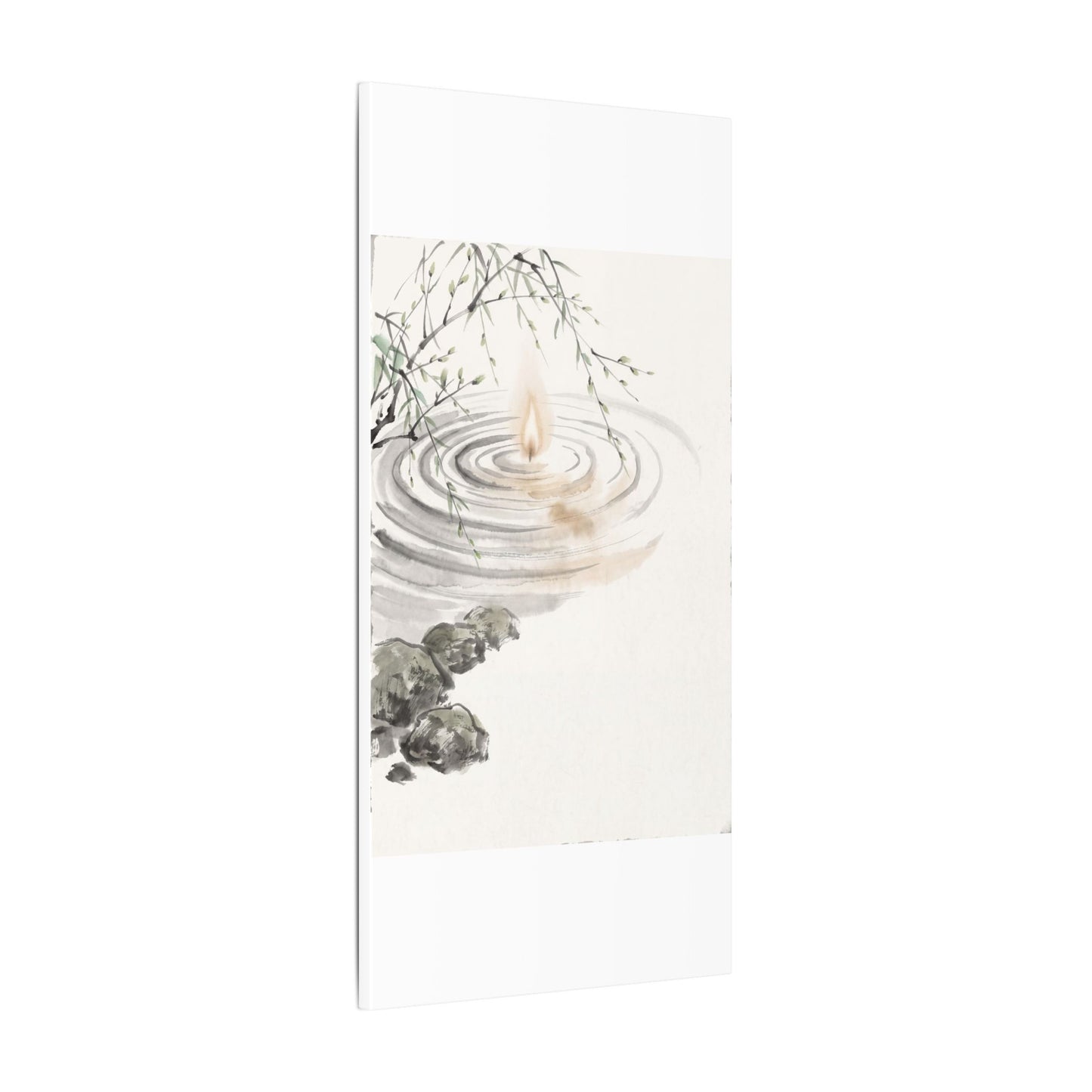 Water Ripple Sumi E Canvas Art | Tranquil Zen Art