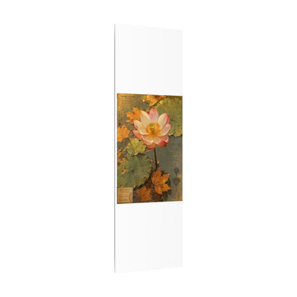 Autumn Lotus Flower Herbarium Canvas Art | Rustic Decor