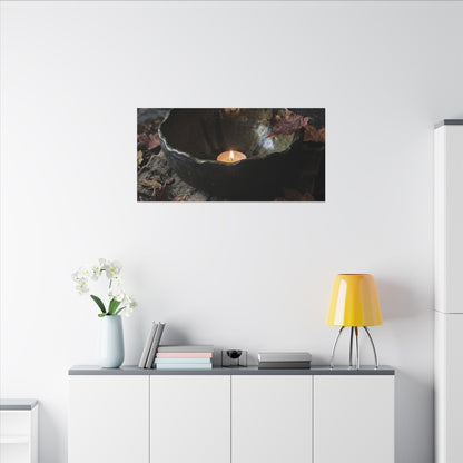 Candlelight Ceramic Bowl Canvas Art - Dark Japandi Kanso