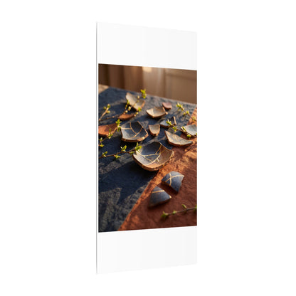 Spring Broken Pottery Gold Vein Canvas Art | Philosophical Decor