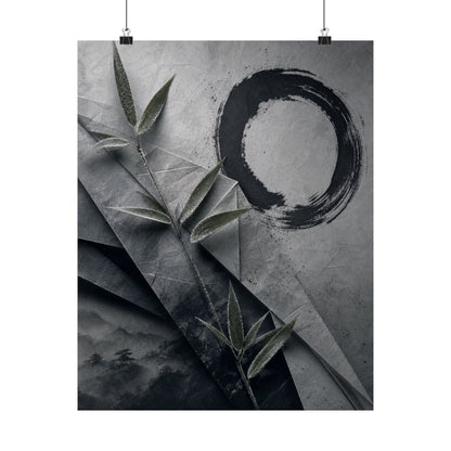 Winter Paper Fold Enso Wall Art Print | Tranquil Decor