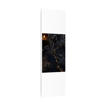 Candlelight Cracked Earth Canvas Art - Dark Japandi Ma