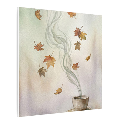 Incense Smoke Canvas Art | Autumn Japandi Watercolor Art