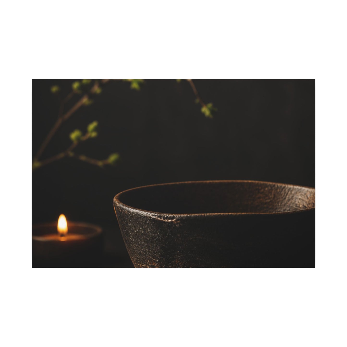 Moody Ceramic Bowl Canvas Art - Shadow Zen Dark Japandi