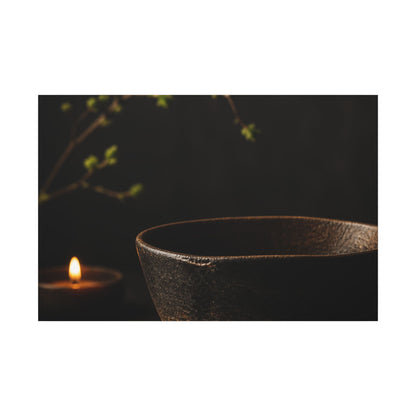 Moody Ceramic Bowl Canvas Art - Shadow Zen Dark Japandi