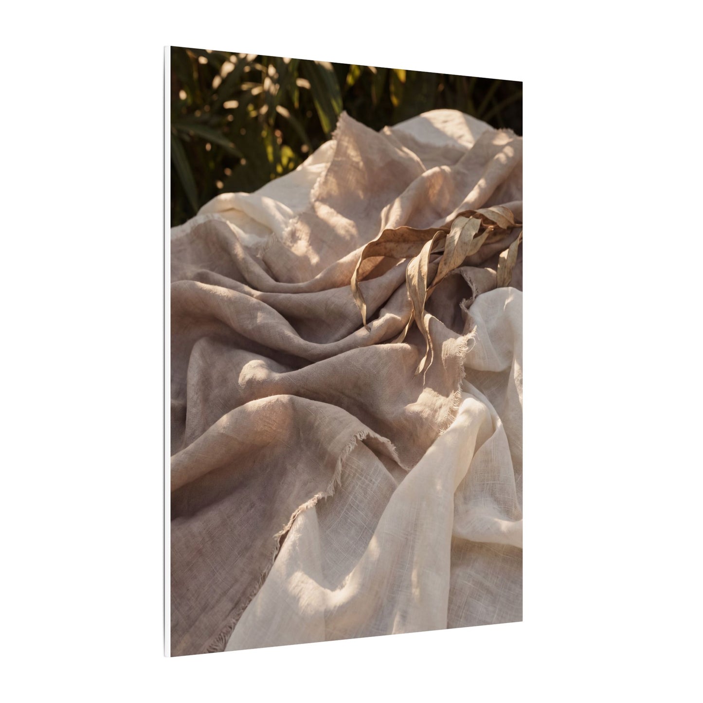 Silk Drape Summer Canvas Art | Japandi Neutral Design