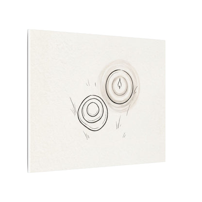 River Stones Canvas Art | Winter Japandi Minimal Line Art